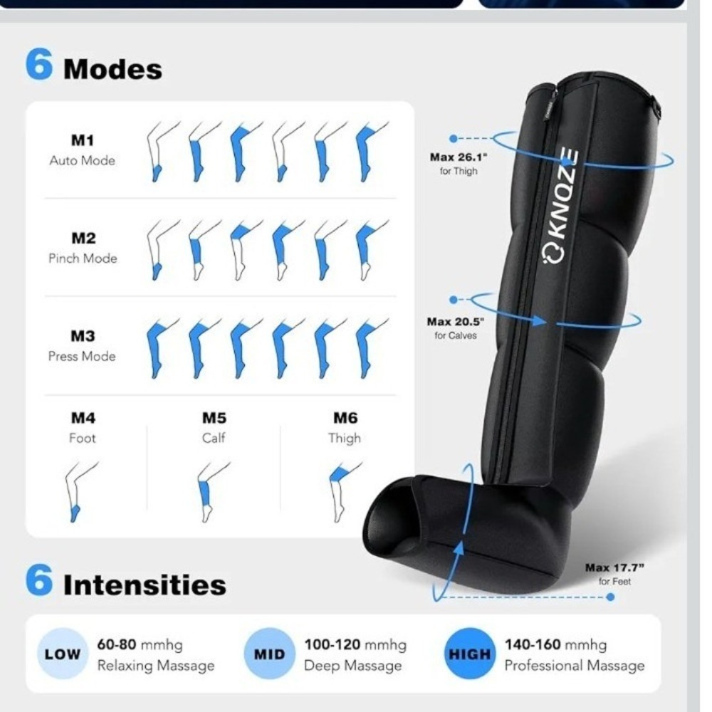 KNQZE Leg Compression Massager for Circulation and Pain Relief, Air Compression - Picture 5 of 7